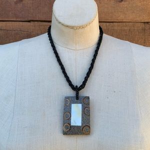 VTG 90s Abstract Abalone Necklace Handmade in Bali